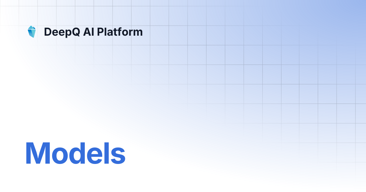 Models | DeepQ AI Platform